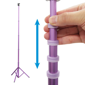 5段伸縮式（写真はバイオレット）