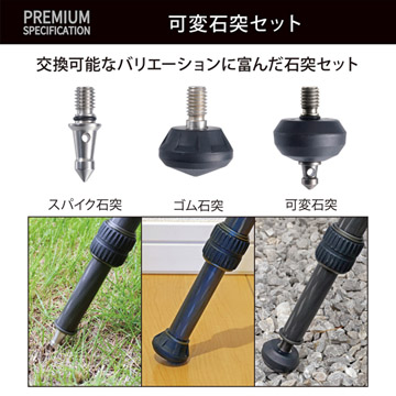 フィールドを選ばない交換式石突セット